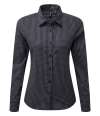 PR352 Women's Maxton Check Long Sleeve Shirt Steel / Black colour image